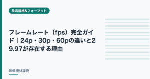 フレームレート（fps）完全ガイド｜24p・30p・60pの違いと29.97が存在する理由