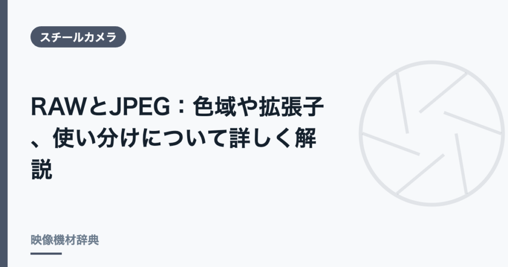 RAWとJPEG : 色域や拡張子、使い分けについて詳しく解説